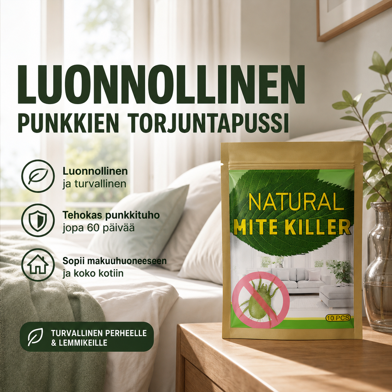 Luonnollinen punkkien torjuntapussi