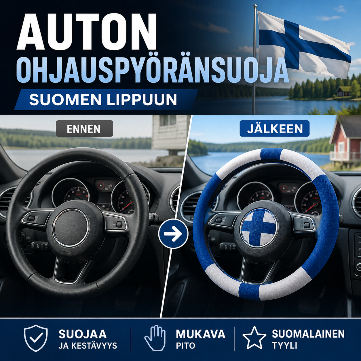 Auton ohjauspyöränsuoja