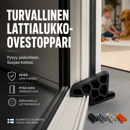 Turvallinen lattialukko-ovestoppari