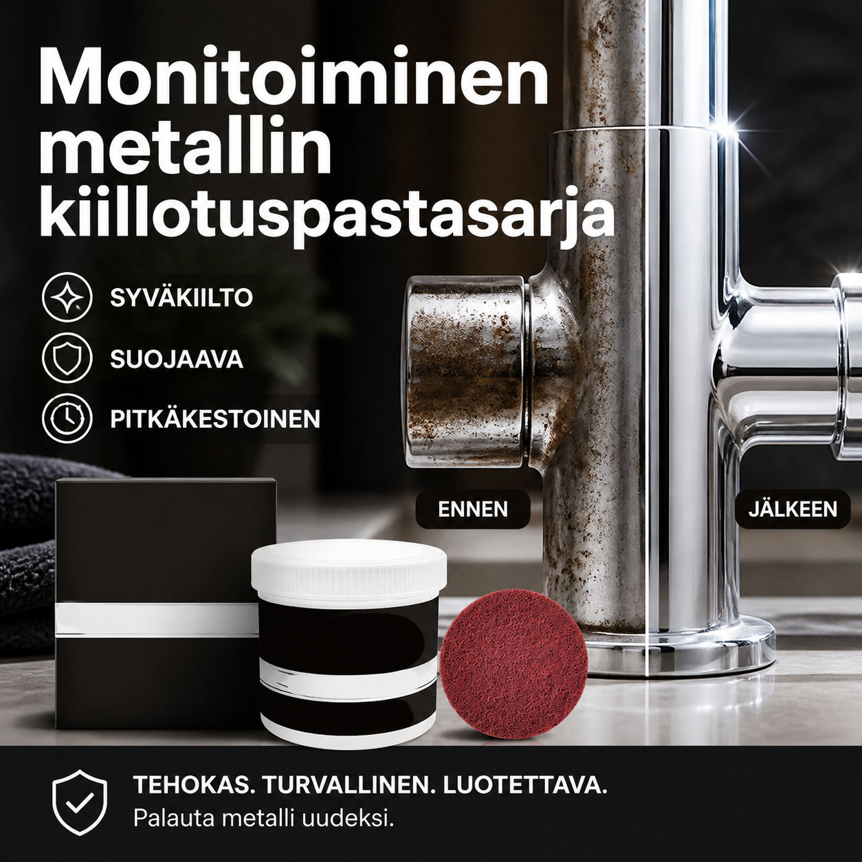 Monitoiminen metallin kiillotuspastasarja