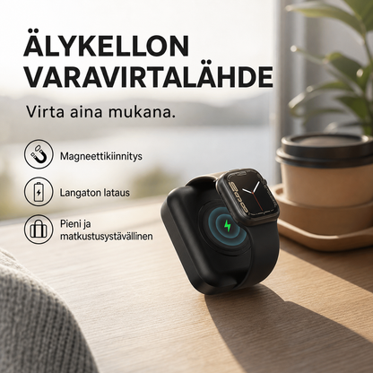 ⌚🔋 Älykellon varavirtalähde – langaton laturi, 1200 mAh, kompakti ja tyylikäs!