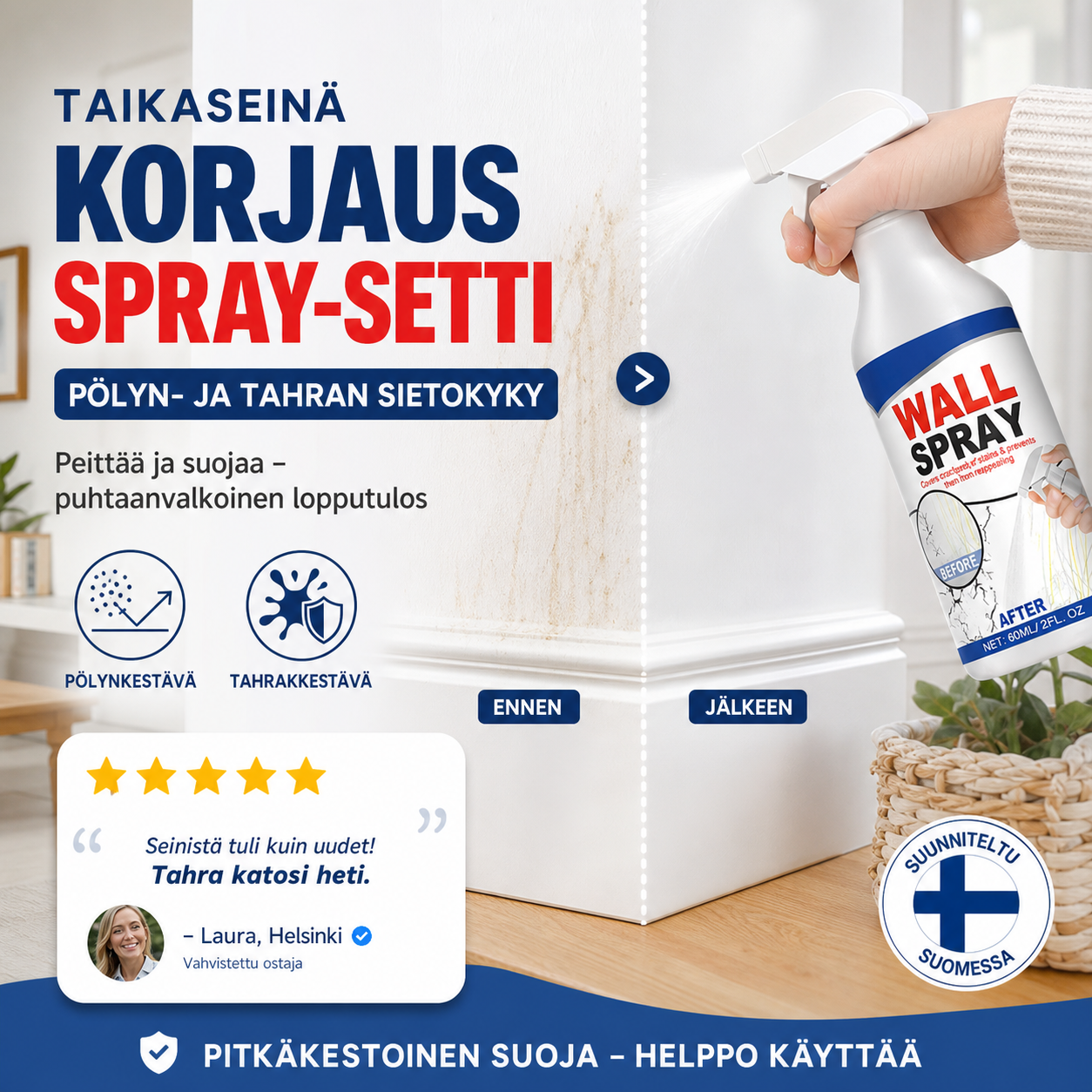 Taikaseinä Korjaus Spray-setti - Pölyn- ja tahran sietokyky