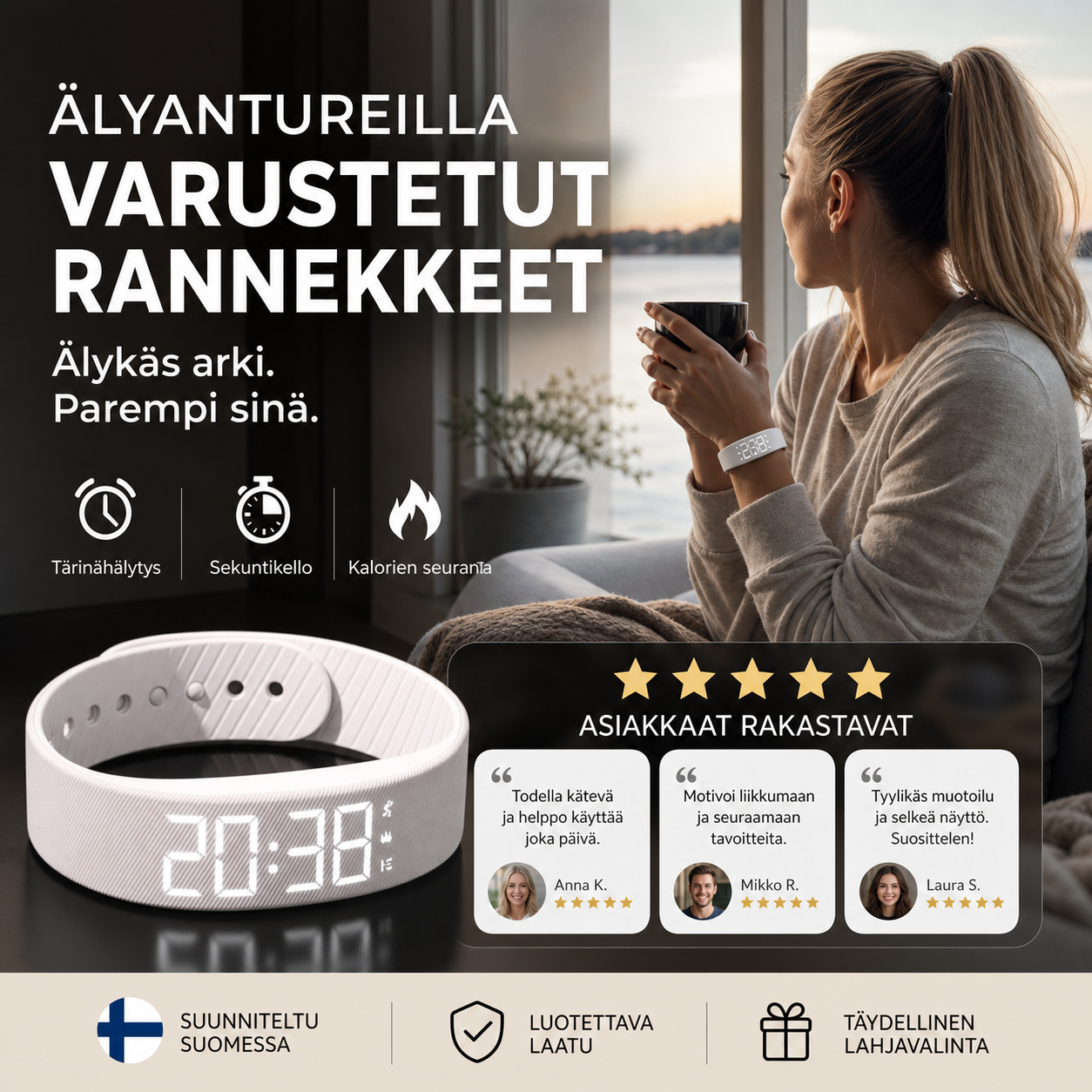Älyantureilla varustetut rannekkeet
