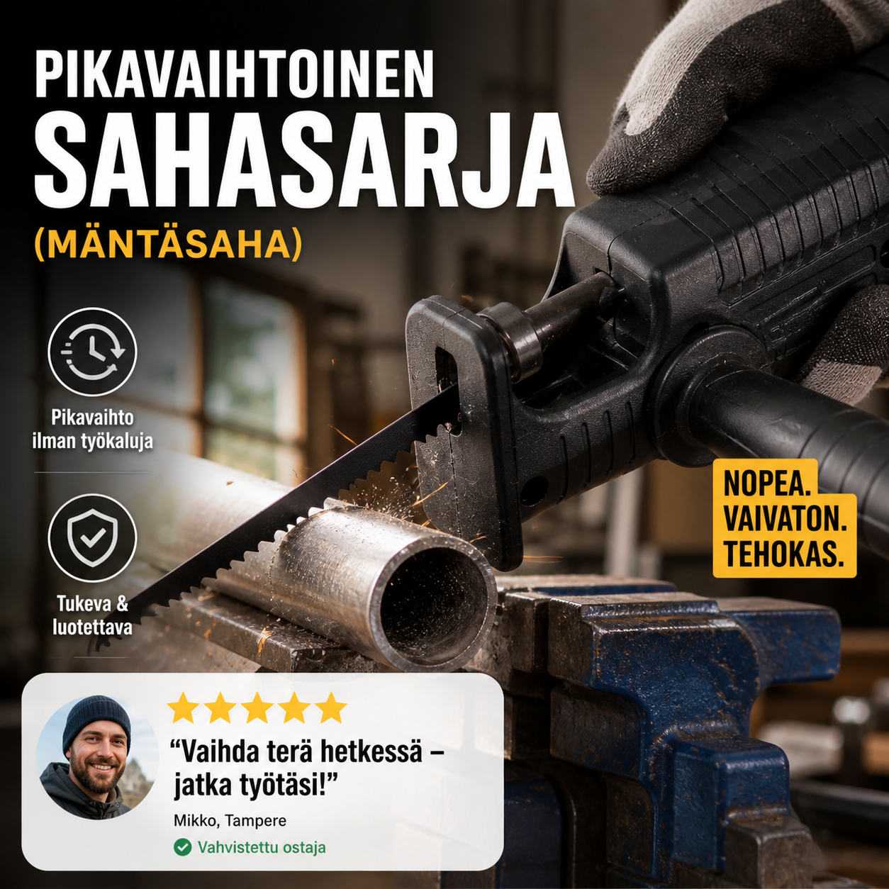 Pikavaihtoinen mäntäsahasarja – nopea ja tehokas leikkaamiseen!