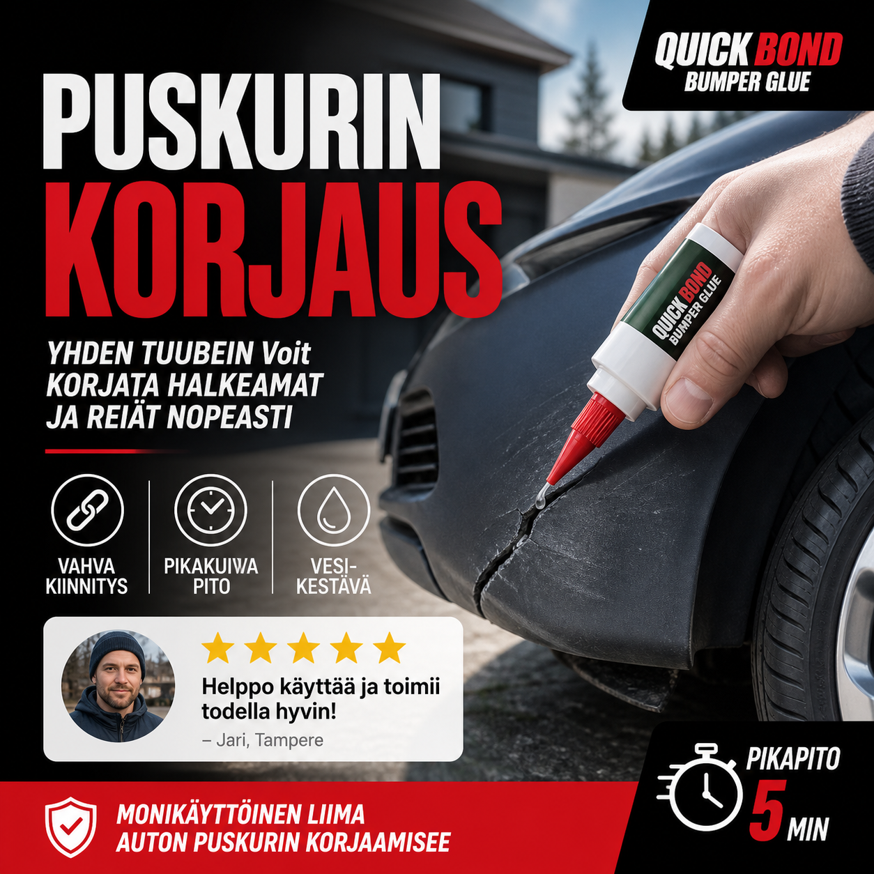 🔥Ajankohtainen tarjous: 50 %:n alennus🔥Monikäyttöinen liima auton puskurin korjaamisee