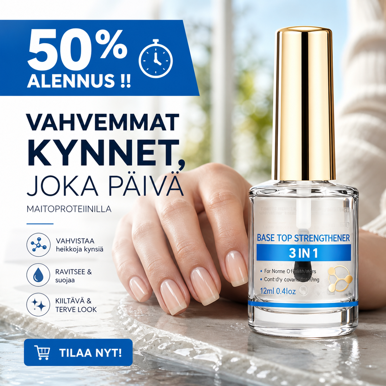 🔥Osta 2 saat 1 ilmaiseksi 🔥⏰ Ammattitason maitoproteiini kynnen vahvistaja