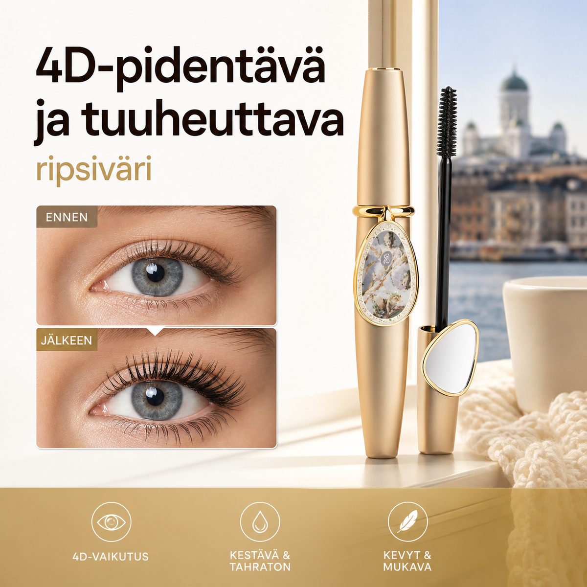 🎁 Yllätystarjous -50 %! ✨️ Bloggaajien suosikki! 👱‍♀️ Suurenna silmiä ja palauta kauneus! 4D-pidentävä ja tuuheuttava ripsiväri