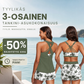 🌸 -50 %! 🦋 Tyylikäs 3-osainen tankini-asukokonaisuus – imarteleva leikkaus, trendikäs trooppinen kuosi ja ristikkäiset selkäosat – ihanteellinen rannalle ja uima-altaalle ✨