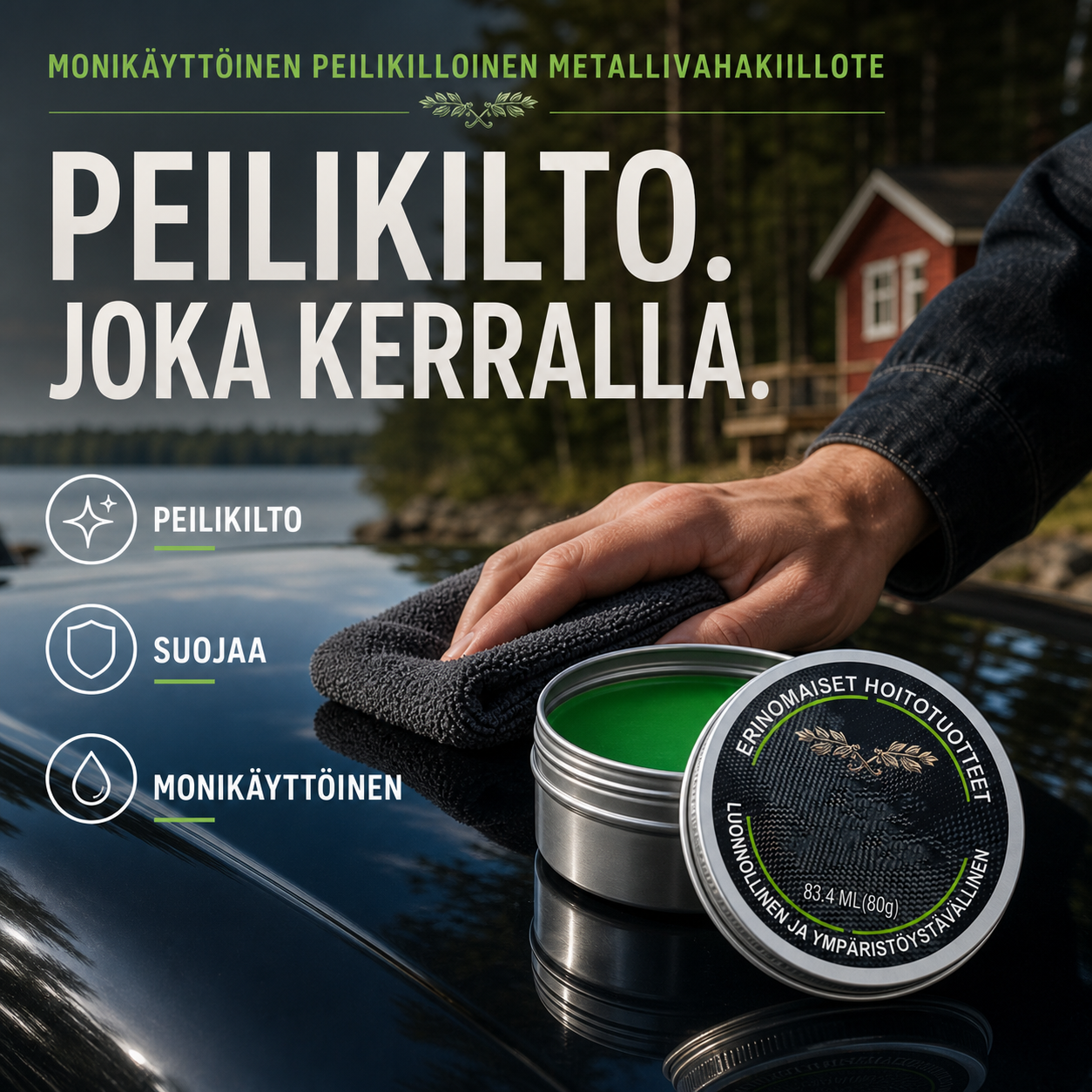 Monikäyttöinen peilikiiltoinen metallivahakiillote