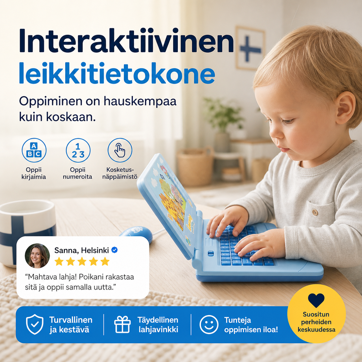 💻 -50%! 🧸 Interaktiivinen leikkitietokone – valoja, ääniä ja opettavaisia pelejä – kehittää luovuutta ja motorisia taitoja leikin kautta 🎵