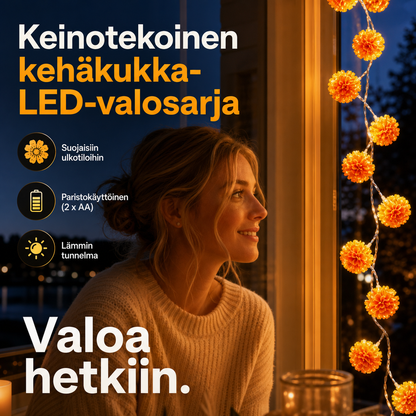 Keinotekoinen kehäkukka-LED-valosarja