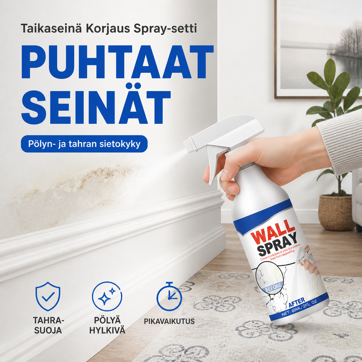 Taikaseinä Korjaus Spray-setti - Pölyn- ja tahran sietokyky