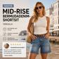 Naisten mid-rise -bermudadenimshortsit taskuilla