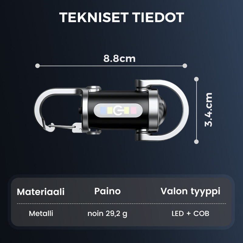 🔥Kuuma myynti🔥1200LM erittäin kirkas mini-avainteline taskulamppu vedenkestävä