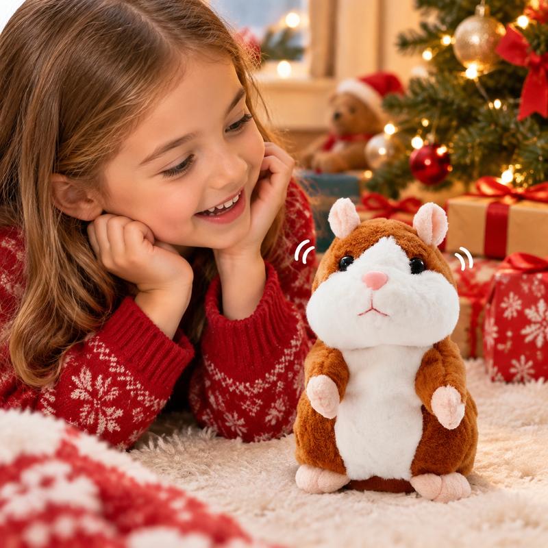 ✨ Puhuva hamsteripehmolelu – toistaa kaiken, mitä sanot, automaattinen päänheilutus, hulvattoman hauskaa niin lapsille kuin aikuisille. 🎁