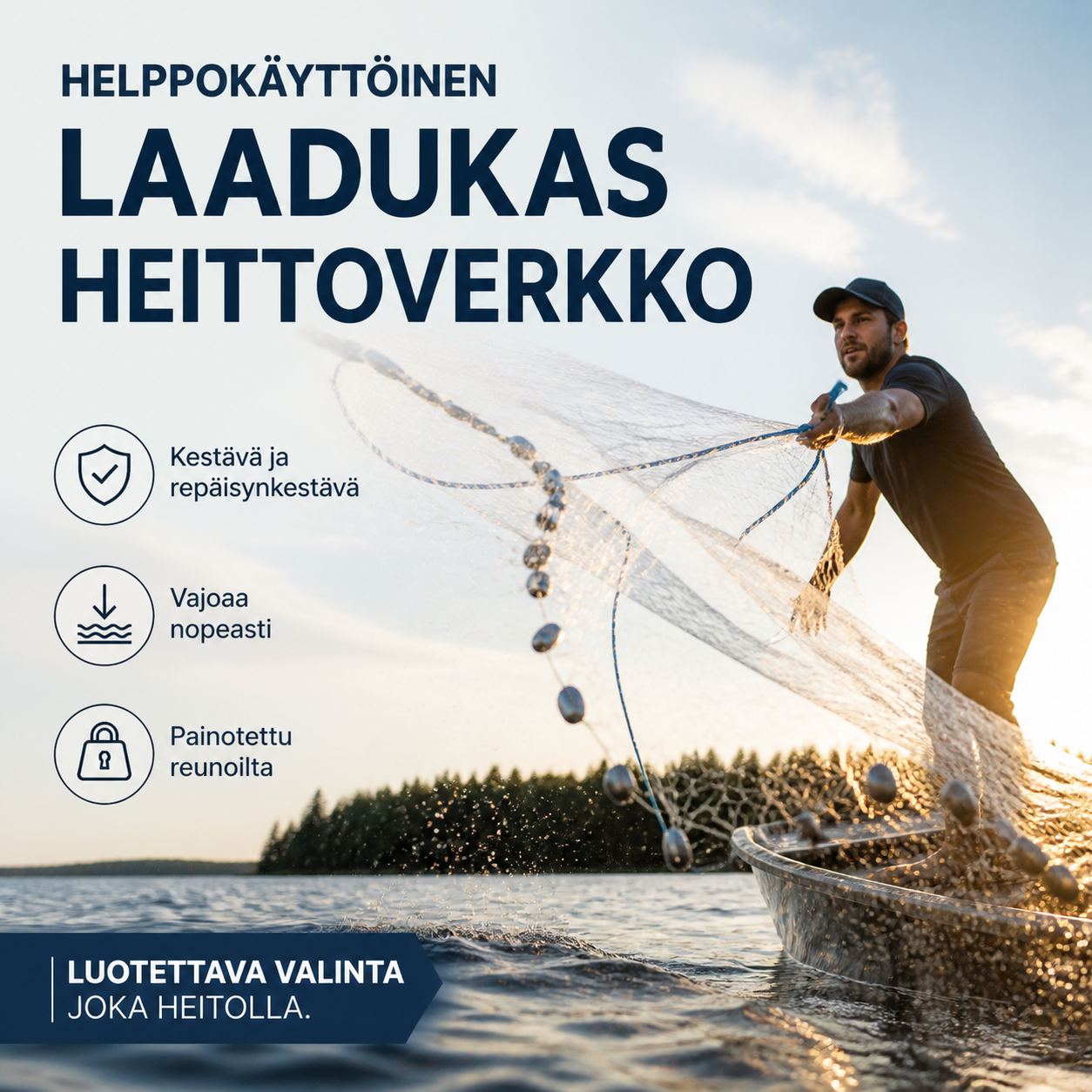 Helppokäyttöinen laadukas heittoverkko