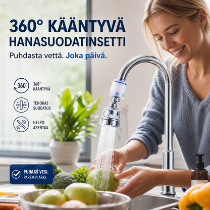 Säädettävä 360°:lla pyörivä hanasuodatinsarja