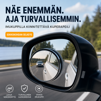 🔥Osta 1 saat 1 ilmaiseksi🔥🔥Auton kuolleen kulman kupera peili, jossa on imukuppi