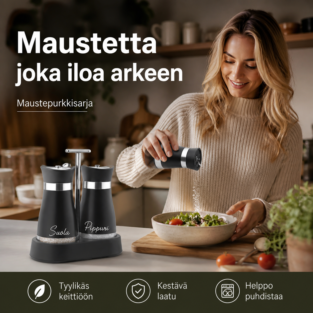 🐧🧂 50 % ALENNUS! Ei enää liikaa suolaa tai pippuria! Tämä suloinen pingviinisetti, jossa on 304-ruostumatonta terästä ja lasia, annostelee tarkasti, tuntuu mukavalta kädessä ja tekee pöydästäsi katseenvangitsijan!
