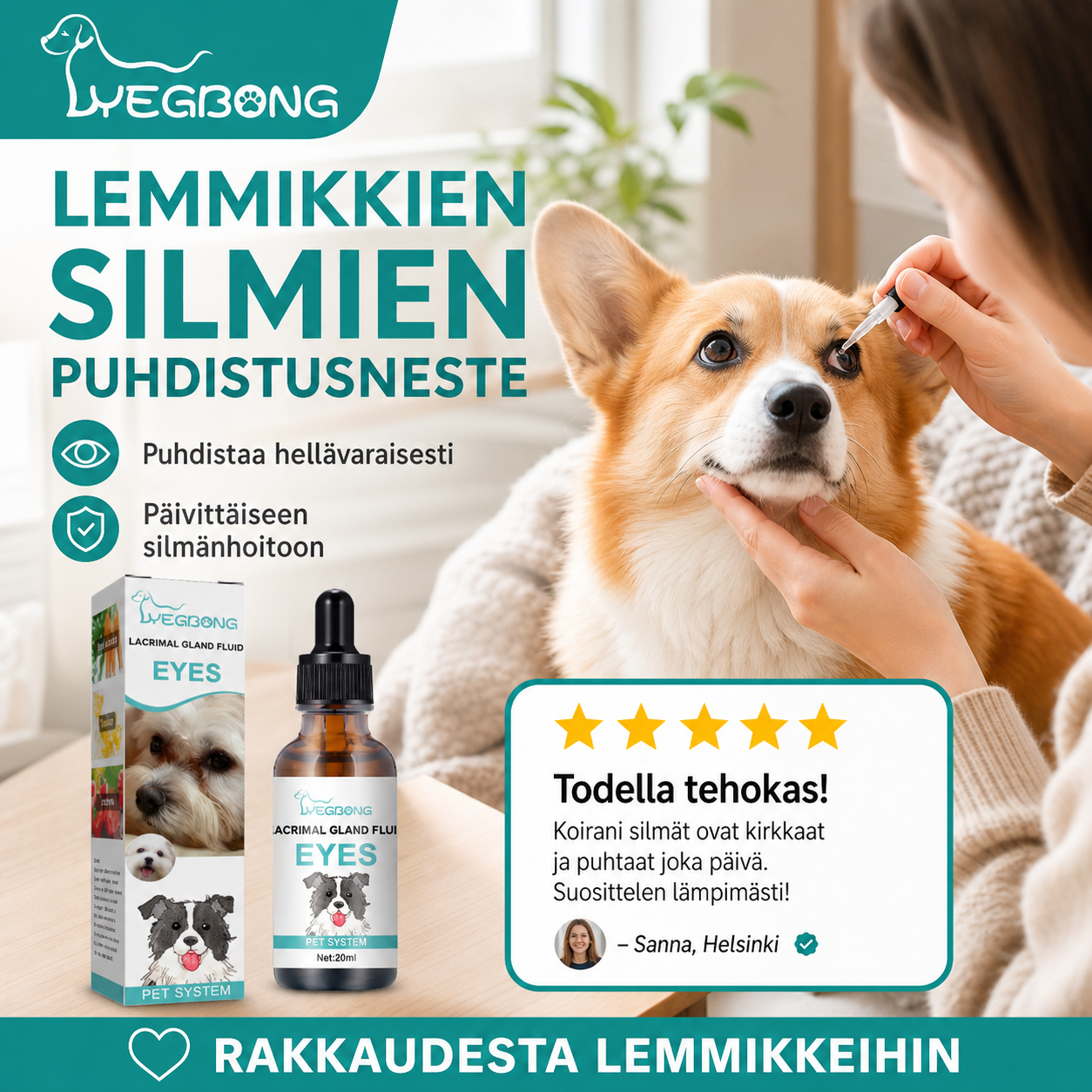 Huolehdi lemmikistäsi, joka on aina vierelläsi – lemmikkien silmien puhdistusneste