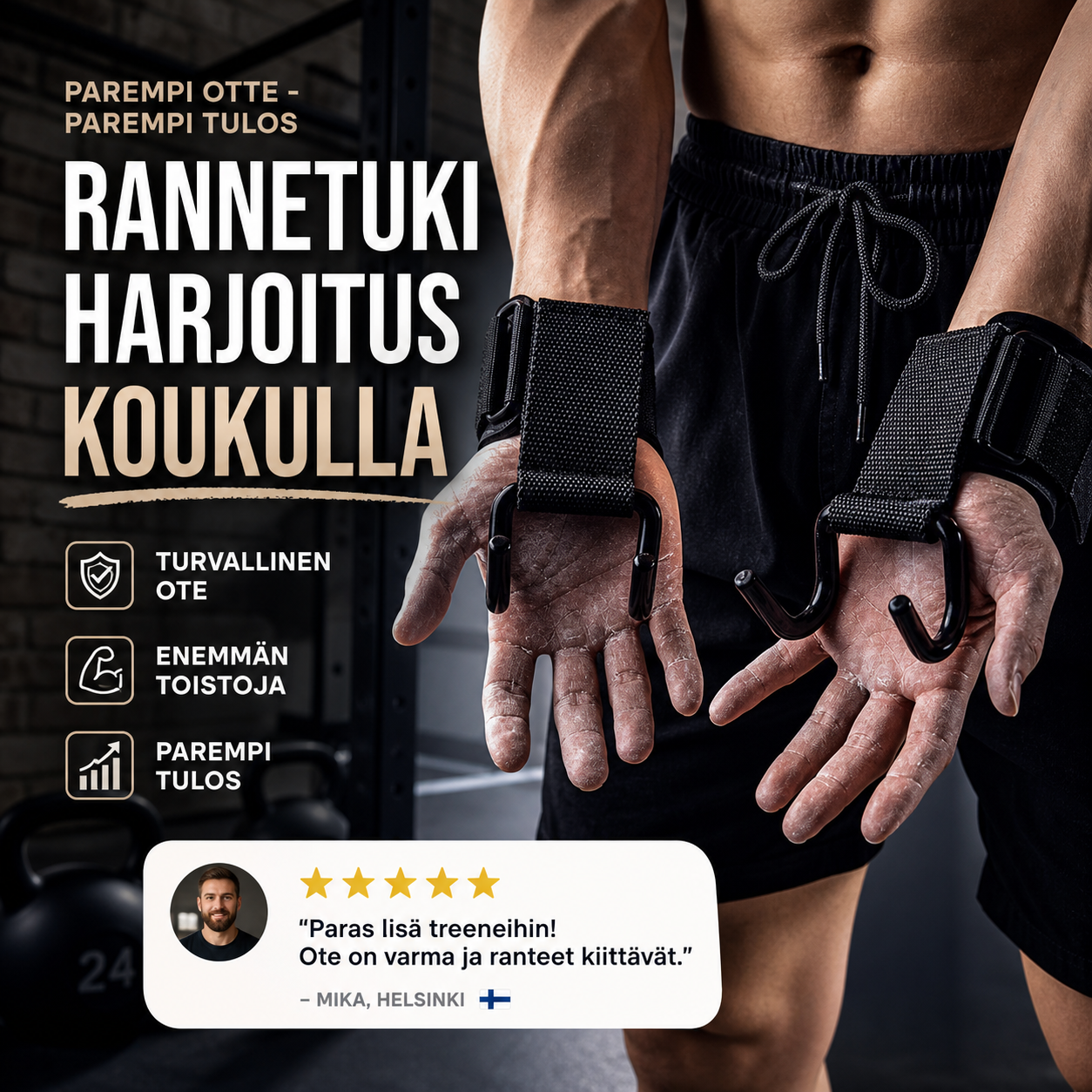 Rannetuki harjoitus koukulla