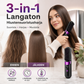 💇‍♀️🔥 3-in-1 Langaton Hiustensuoristusharja – Suorista, Kiharru & Selvitä – USB-C Ladattava, 4 Lämpöasetusta – Täydellinen Hiustyyli Missä Tahansa! ✨