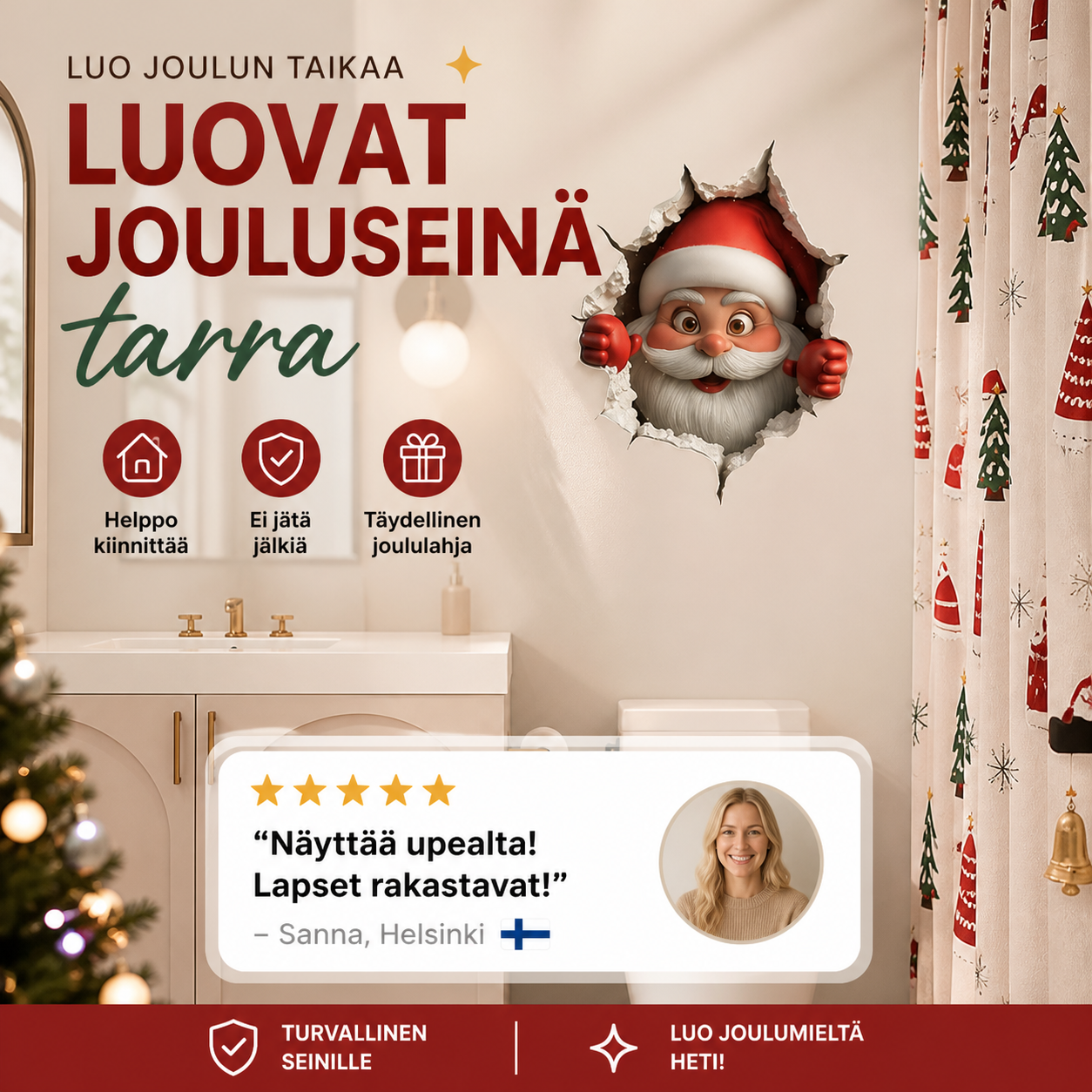🎄Joulumyynti 50 % alennus🎅Luovat jouluseinä tarra
