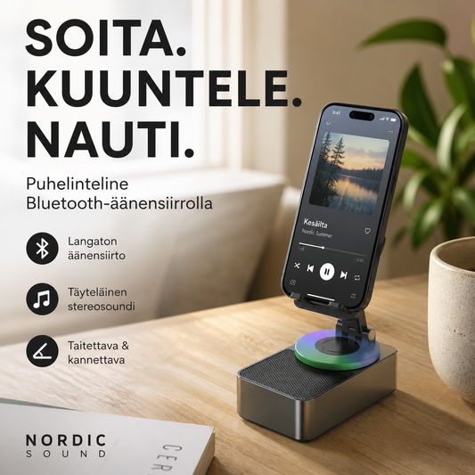 Puhelinteline Bluetooth-äänensiirrolla – kuuntele musiikkia ja puheluita langattomasti!