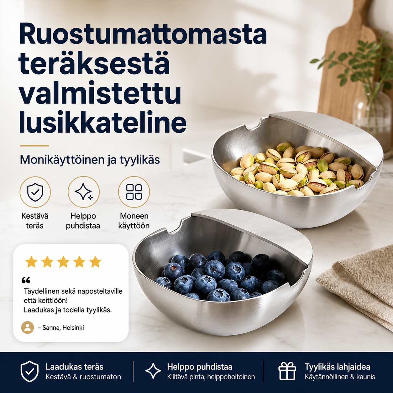 💎 -55% ALENNUS! 💎 Ruostumattomasta teräksestä valmistettu lusikkateline – Ruostumaton, tippaa keräävä ja tilaa säästävä keittiön välttämättömyys 🥄✨