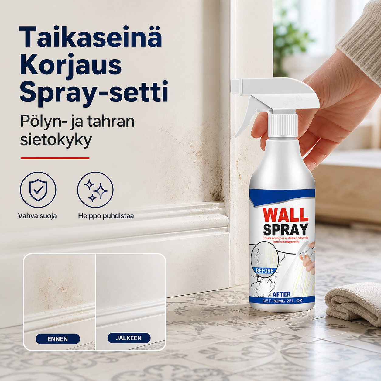 Taikaseinä Korjaus Spray-setti - Pölyn- ja tahran sietokyky