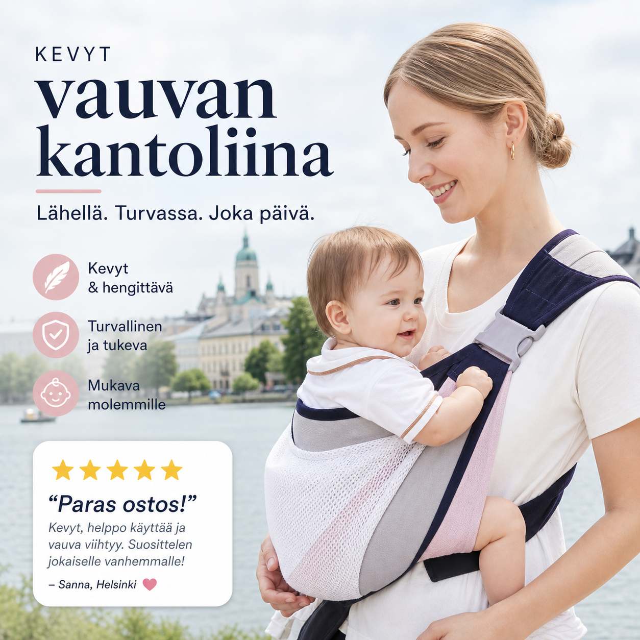Kevyt vauvan kantoliina