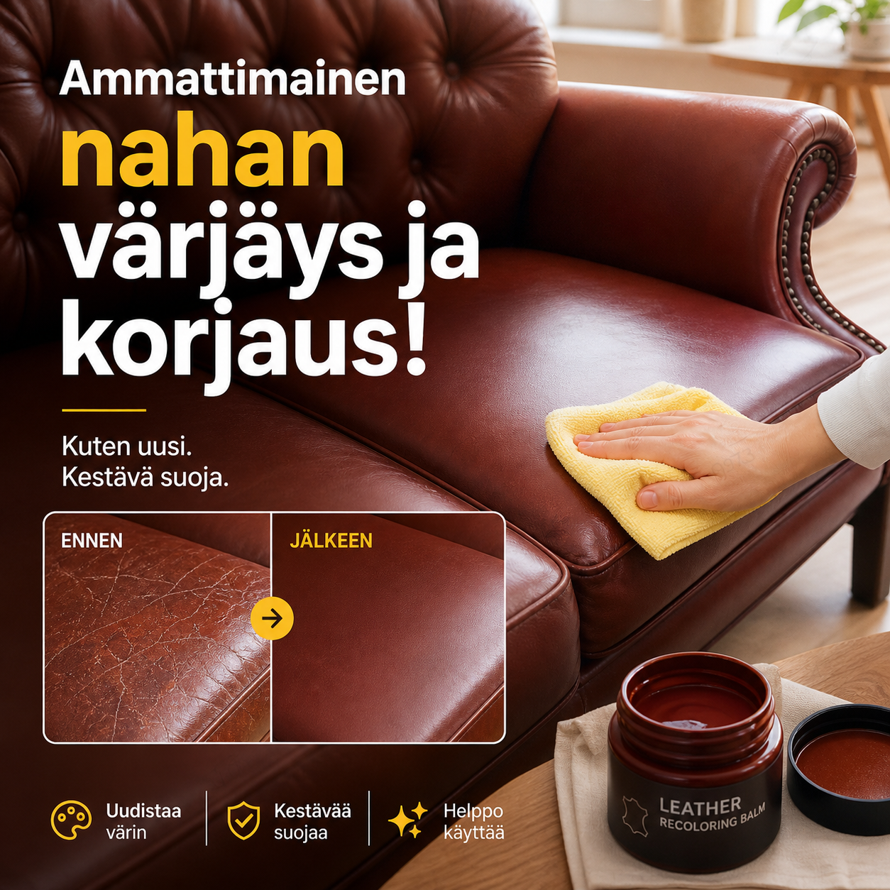 💯Ammattimainen nahan värjäys ja korjaus!