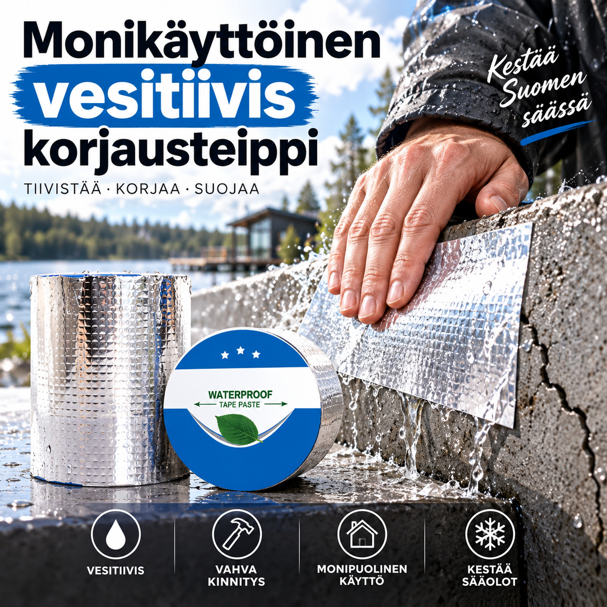 🎉 Monikäyttöinen vesitiivis korjausteippi