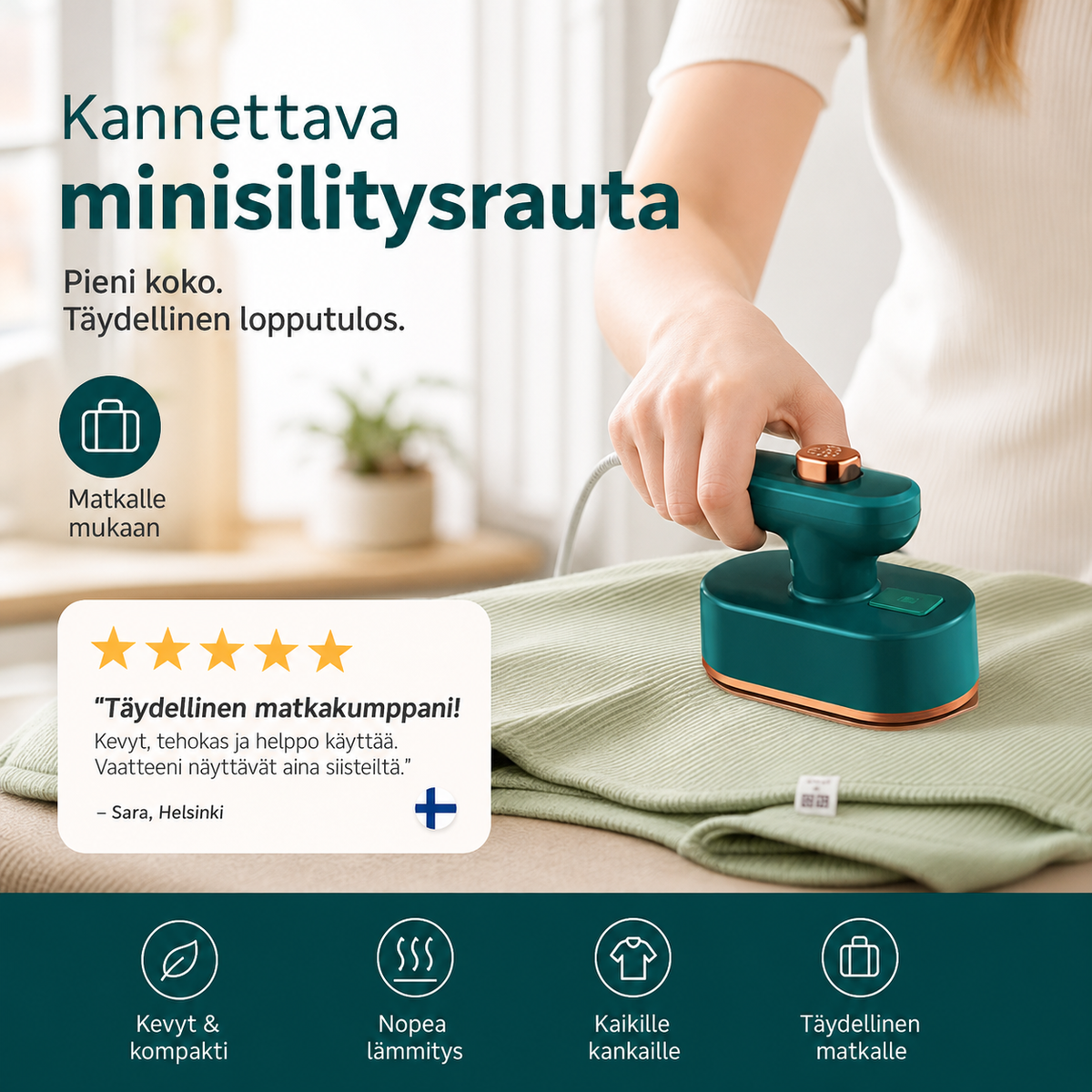 💗Alennusmyynnin viimeinen päivä – 50 % alennus⚡Myyty yli 50 000 kappaletta💕Kannettava minisilitysrauta
