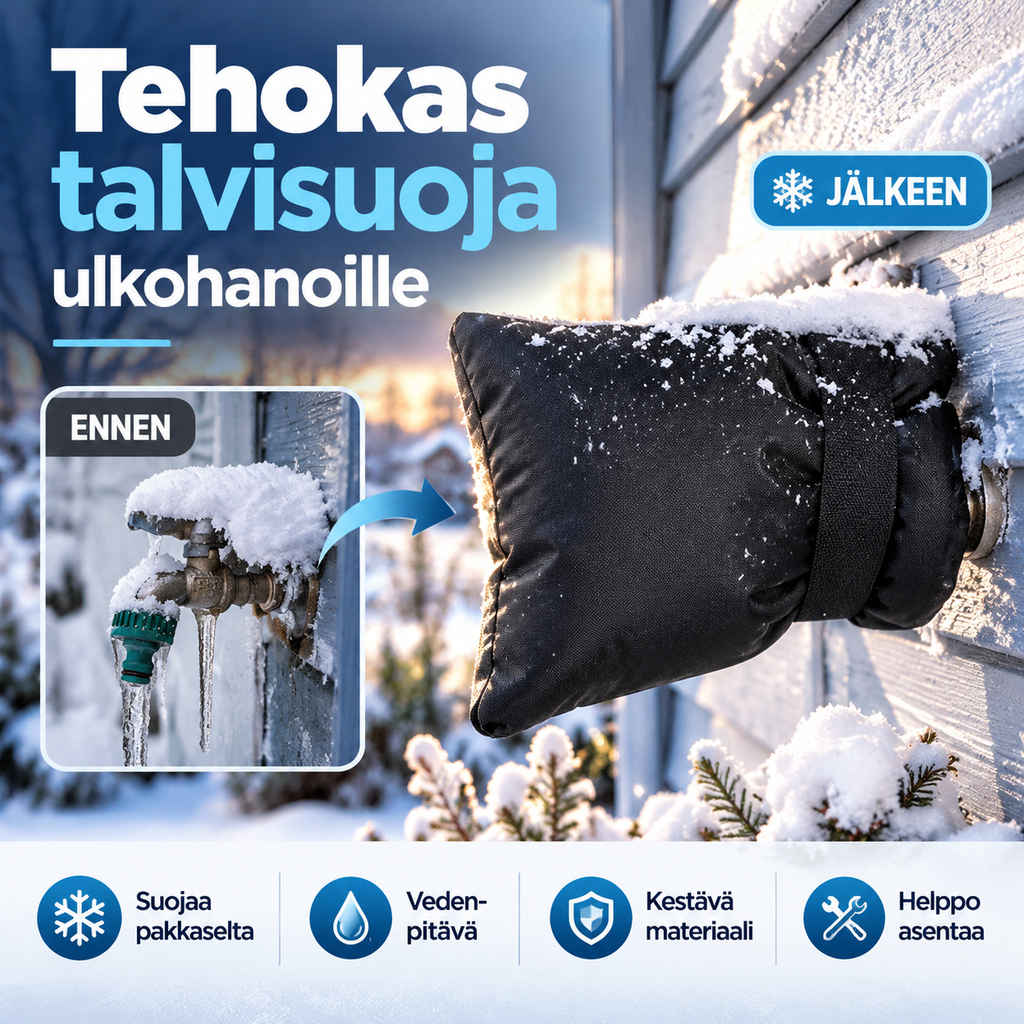 🥶 Älä anna pakkasen rikkoa hanaasi! Tehokas talvisuoja ulkohanoille