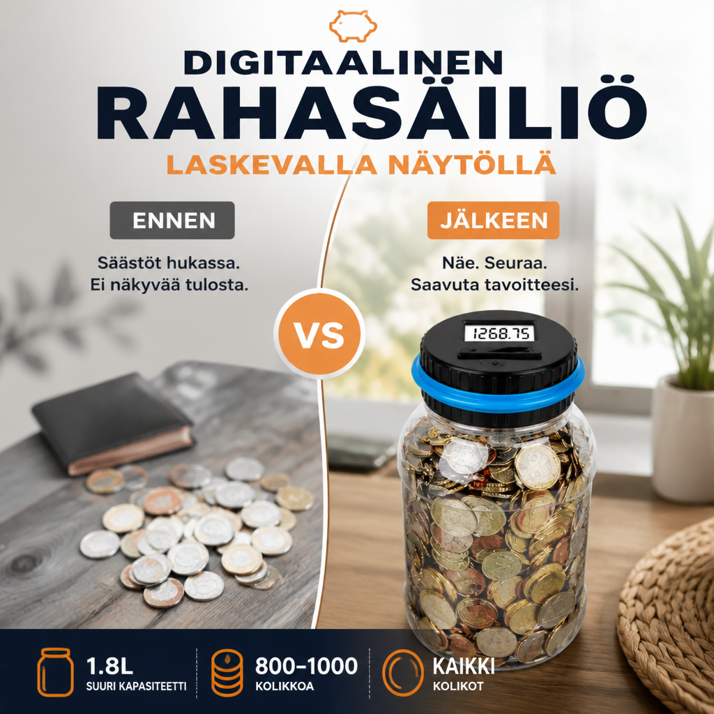 💰Digitaalinen rahasäiliö laskevalla näytöllä🎁