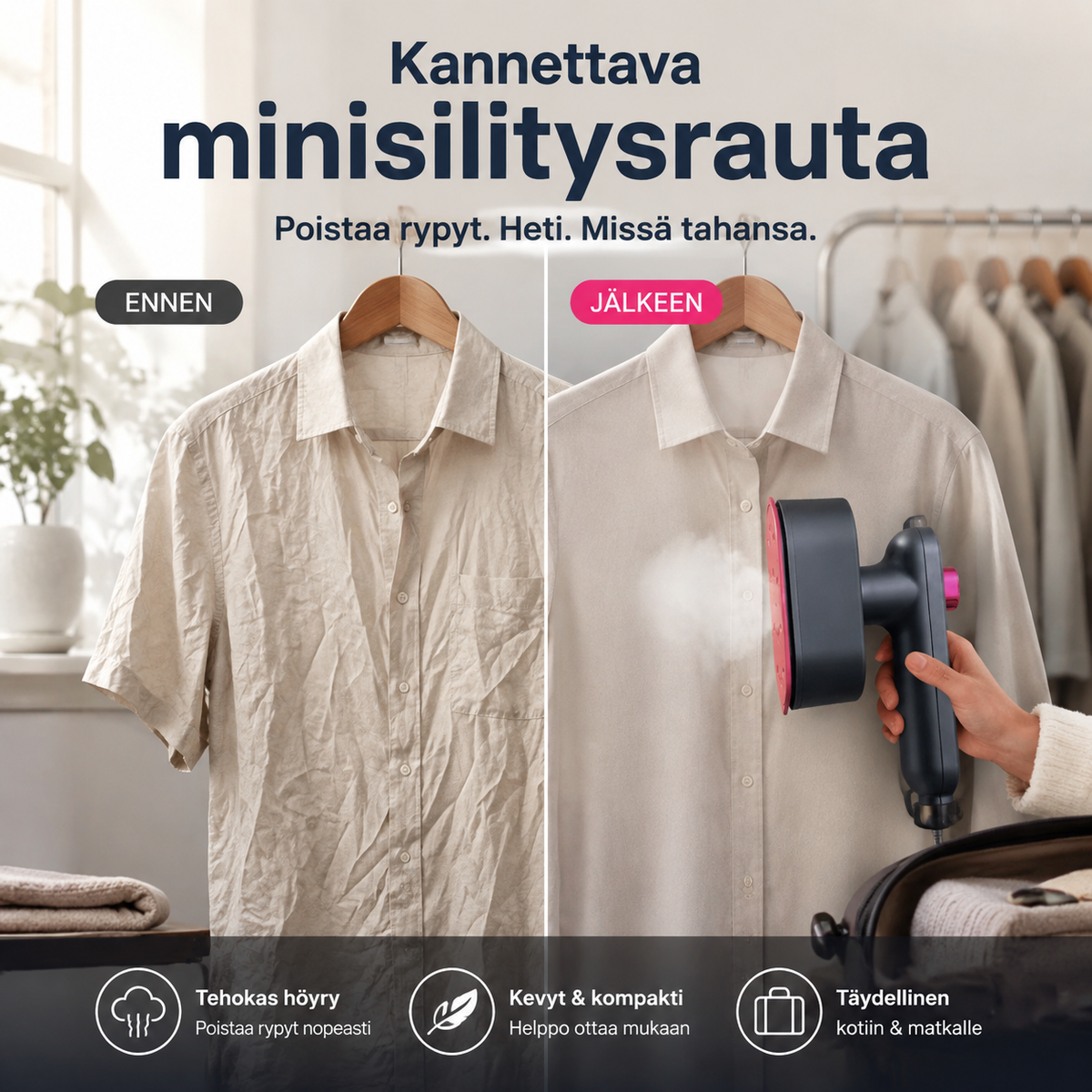 💗Alennusmyynnin viimeinen päivä – 50 % alennus⚡Myyty yli 50 000 kappaletta💕Kannettava minisilitysrauta