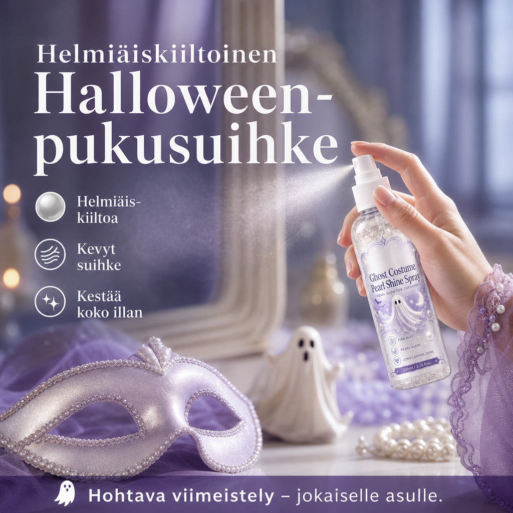 Helmiäiskiiltoinen Halloween-pukusuihke