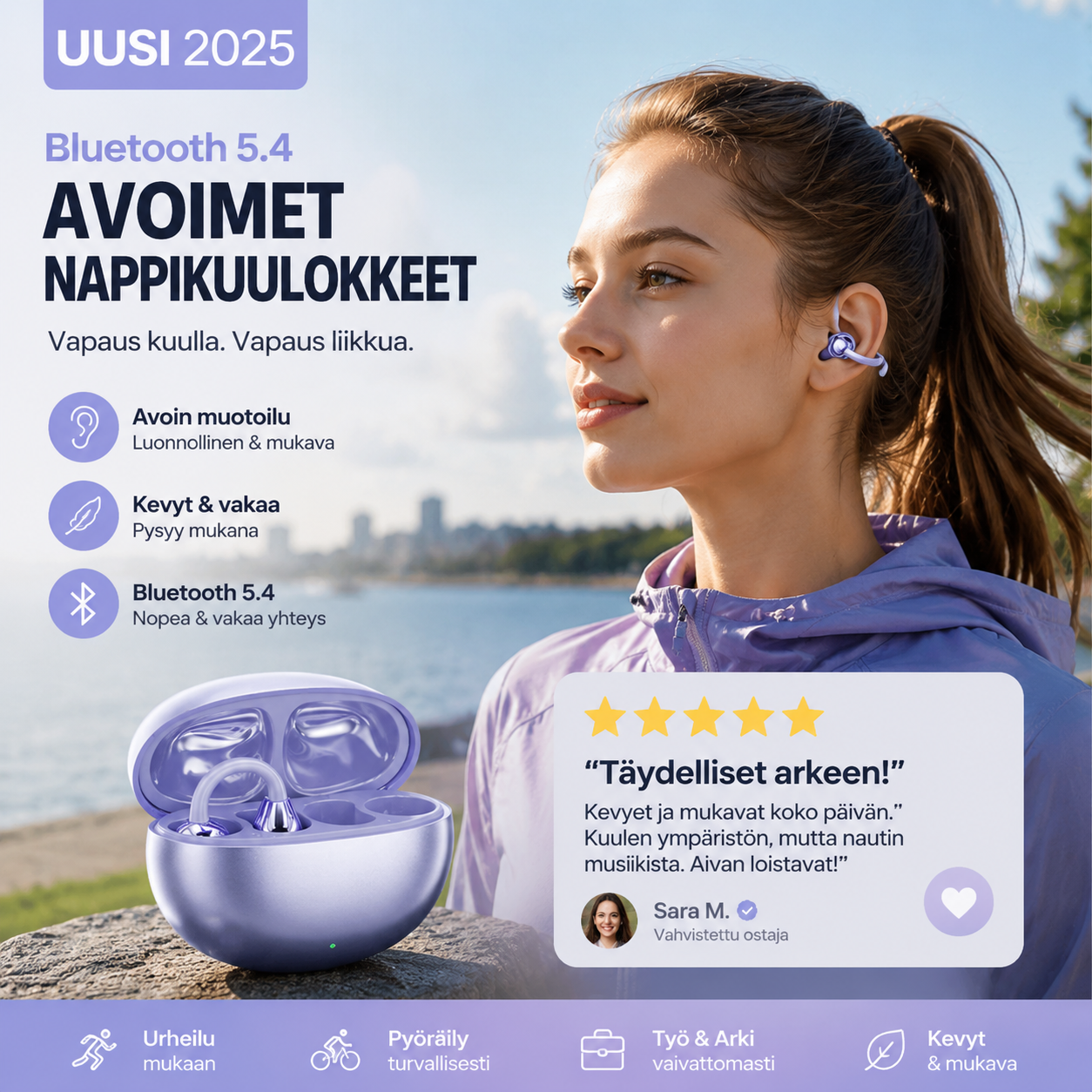 🎧 2026 Alennusmyynti — Yli 47 000 myyty!🔥Bluetooth 5.4 -kiinnitettävät avoimet nappikuulokkeet melunvaimennuksella – AI-melunvaimennus 🎶