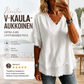 Naisten V-kaula-aukkoinen vapaa-ajan lyhythihainen paita