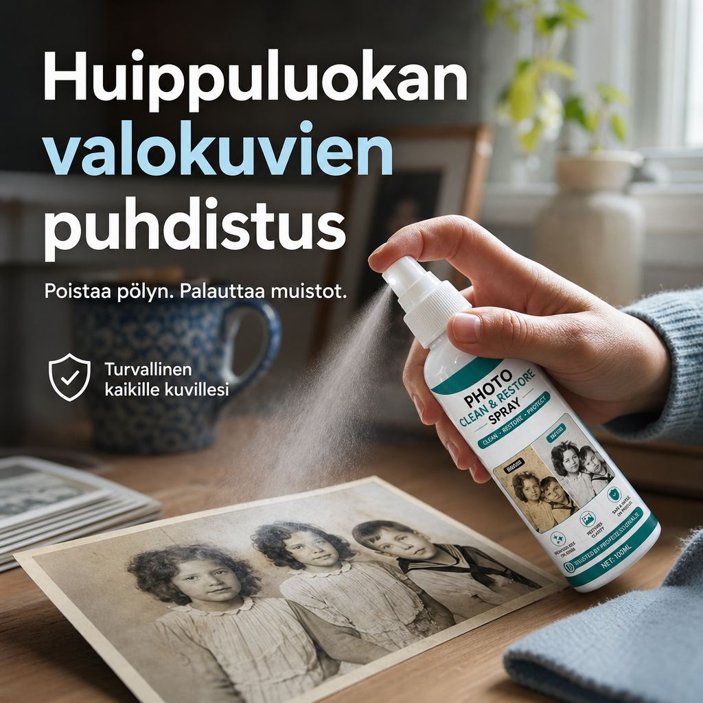 📸 Huippuluokan valokuvien puhdistus- ja kunnostussuihke – puhdistaa, virkistää ja suojaa