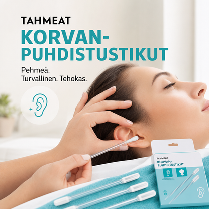 Kaksinkertaisesti tehokkaat, tahmeat korvanpuhdistustikut
