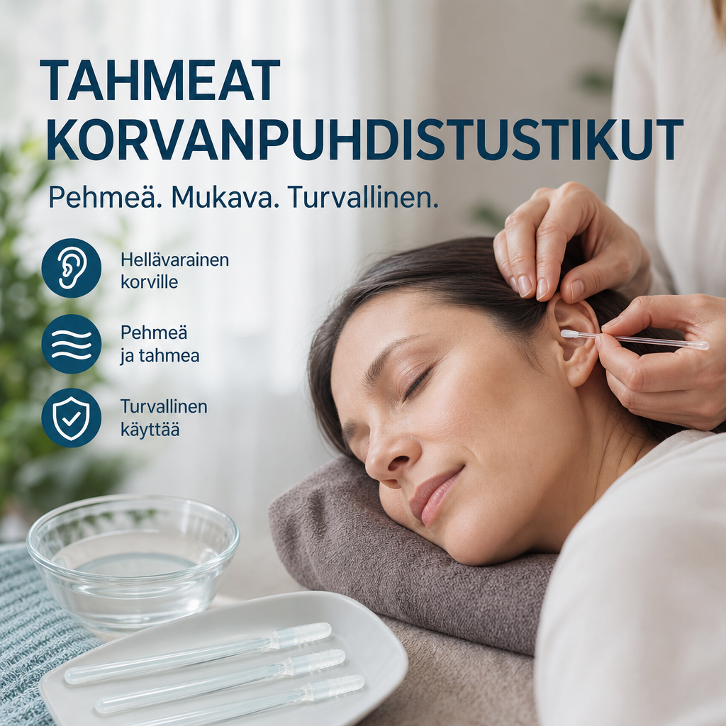 Kaksinkertaisesti tehokkaat, tahmeat korvanpuhdistustikut