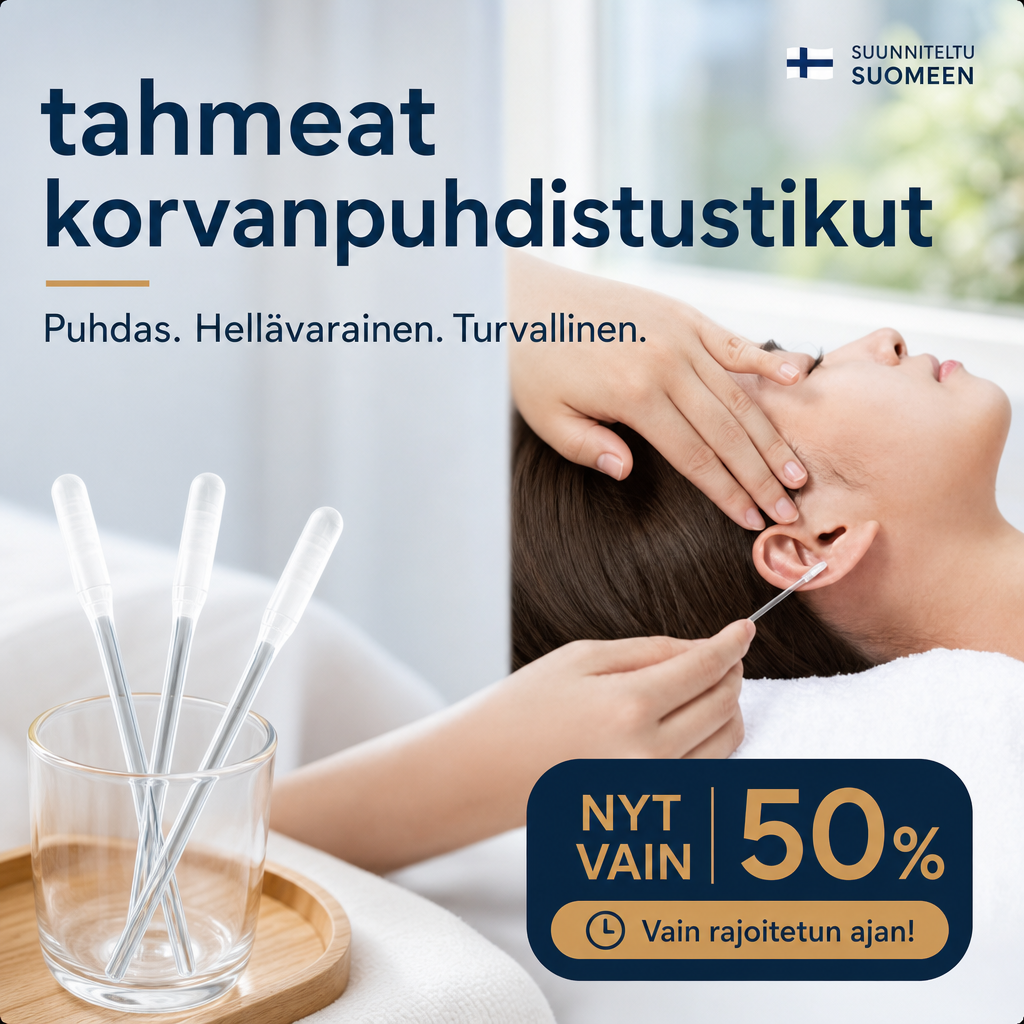 Kaksinkertaisesti tehokkaat, tahmeat korvanpuhdistustikut