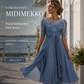 Floral Embroidery Midi Dress – Flowy & Elegant Scoop Neck🌸