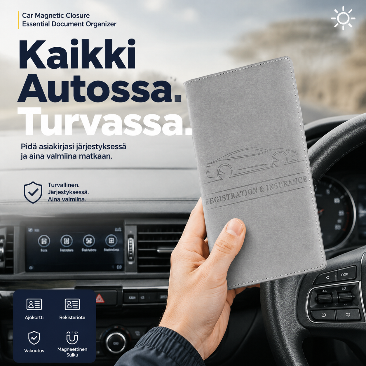 📢📢50 %:n alennus!! ⏰Auton magneettikiinnitteinen tärkeiden asiakirjojen säilytyskotelo