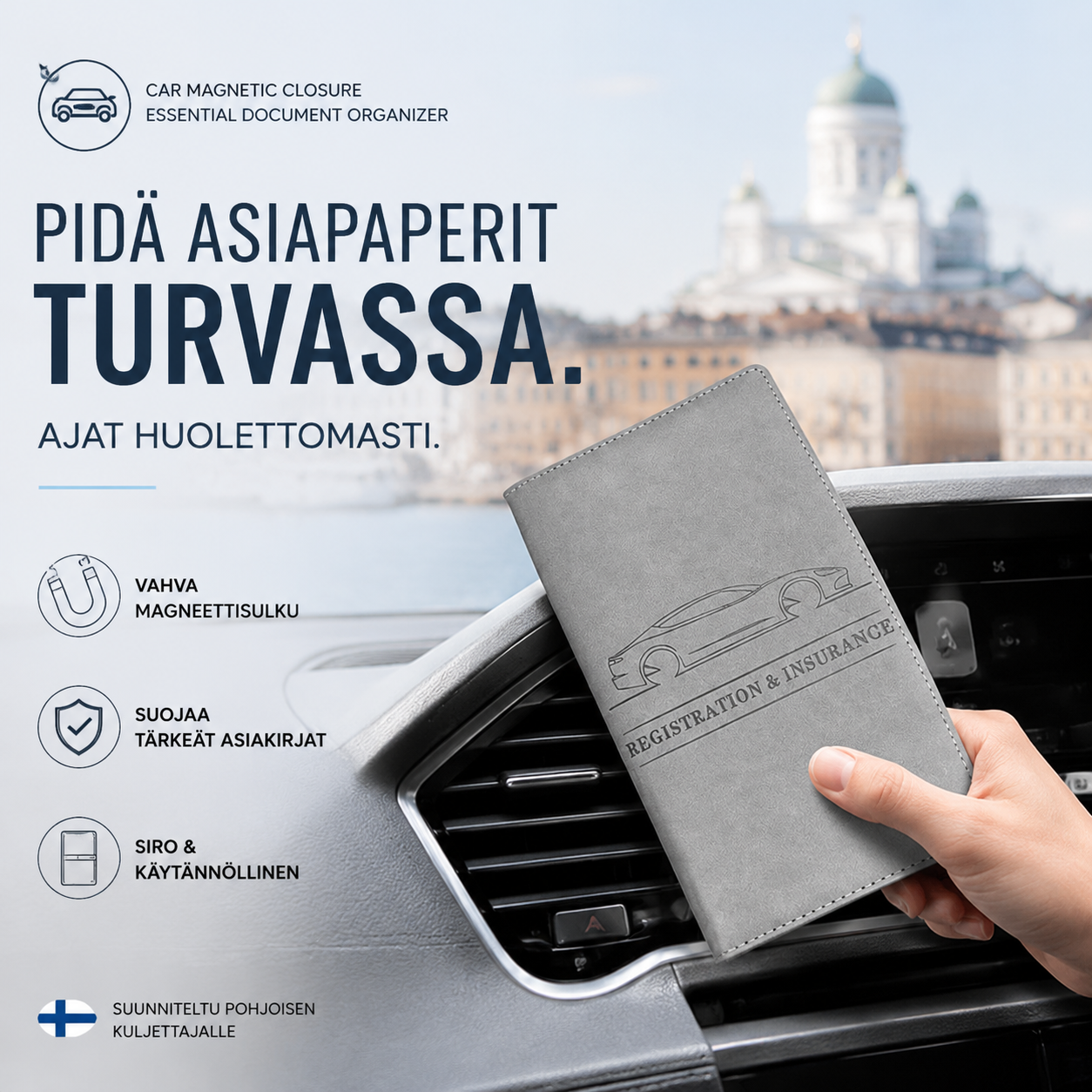 📢📢50 %:n alennus!! ⏰Auton magneettikiinnitteinen tärkeiden asiakirjojen säilytyskotelo