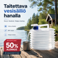 Kokoontaitettava vesisäiliö, jossa on hana