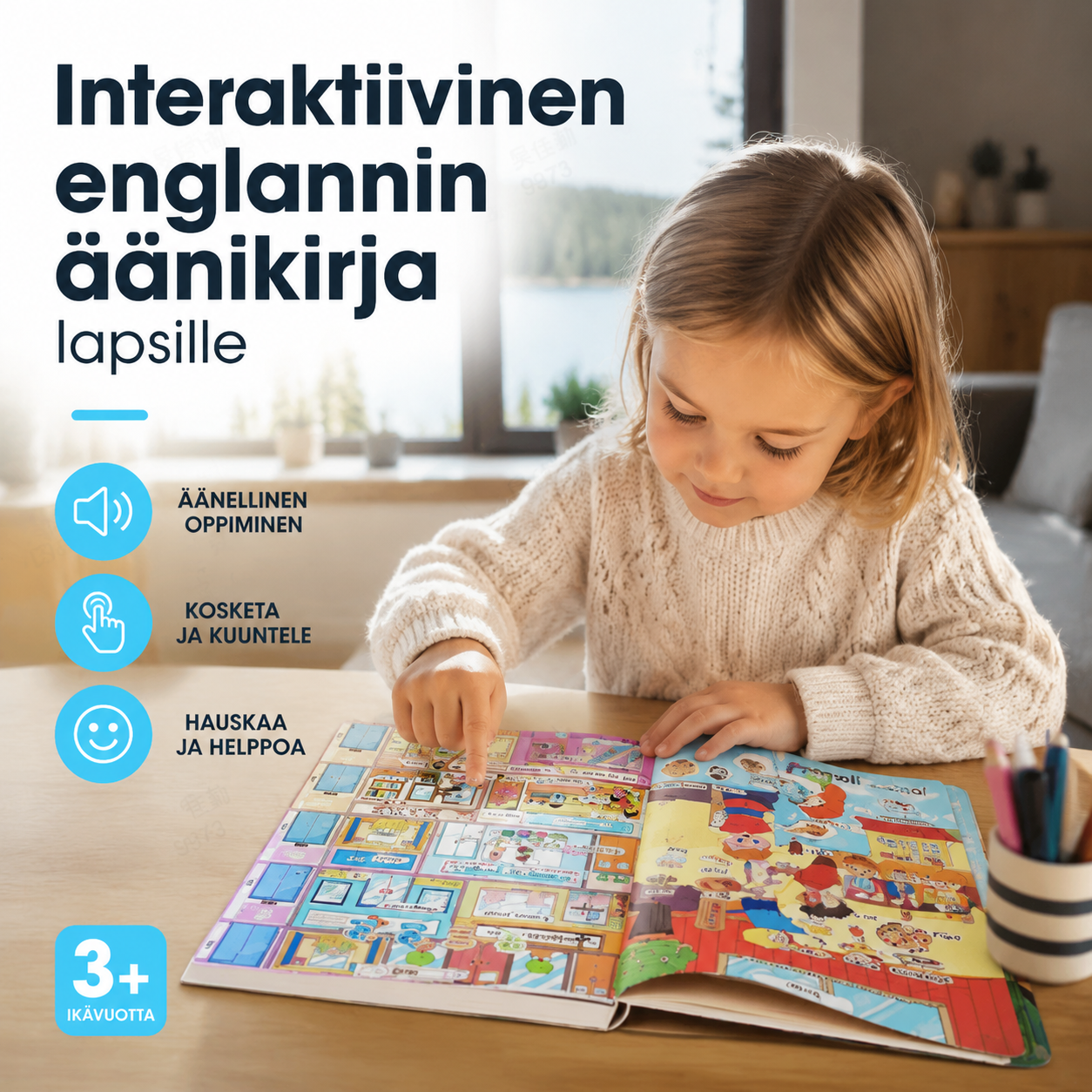 Interaktiivinen englannin oppimisen äänikirja lapsille