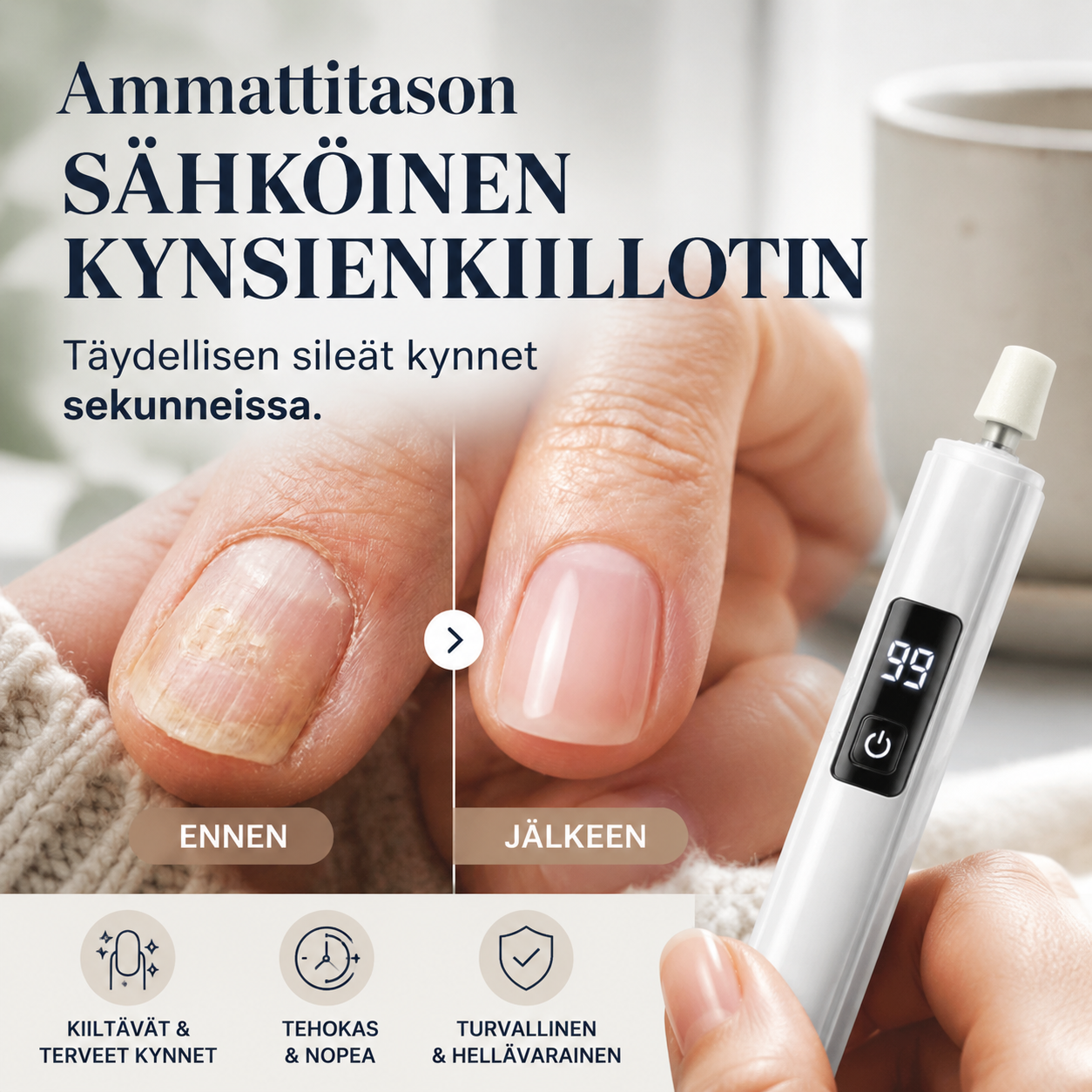 💎 RAJOITETUN AJAN 50 %:N ALENNUS! ✨Ammattitason sähköinen kynsienkiillotin